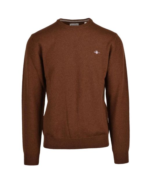 Gant Brown Crewneck Pullover for men