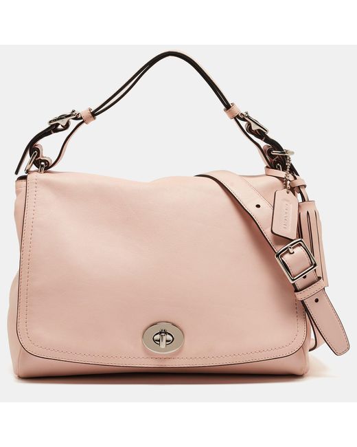 COACH Pink Blush Leather Legacy Romy Top Handle Bag