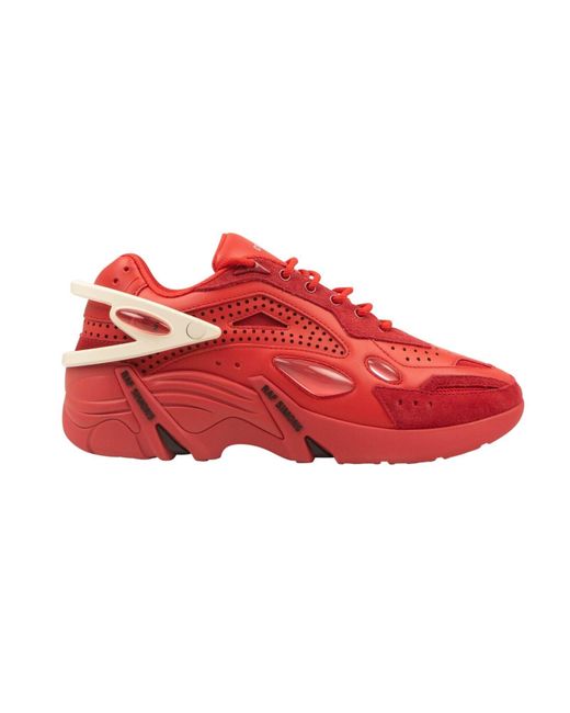 Raf Simons Red Leather Cyclon 21 Sneakers for men