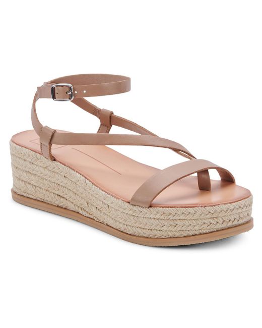 Dolce Vita Pink Lorey Faux Leather Espadrille Ankle Strap