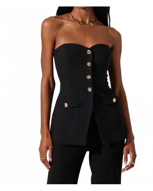 Astr Black Milani Tailored Bustier Top