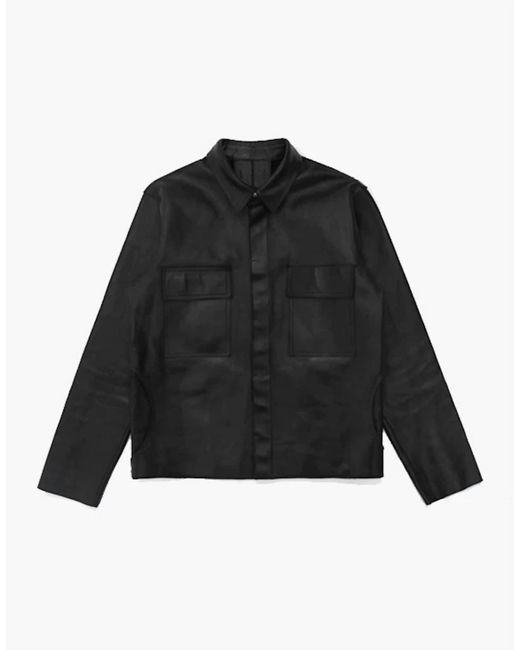 BTFL-life Black Leather Deck Jacket for men