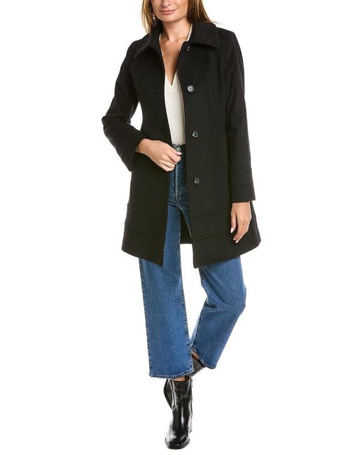 Fleurette Black Tailored Wool Coat