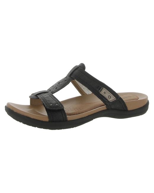 Cobb Hill Brown Ruby Perf Leather Slip On Slide Sandals