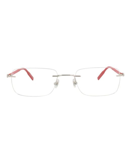 Montblanc White Square-Frame Metal Optical Frames for men