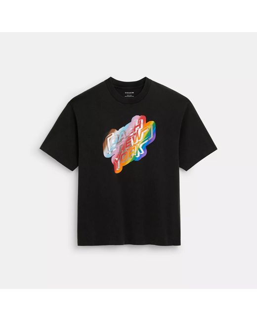 COACH Black Rainbow New York T Shirt for men