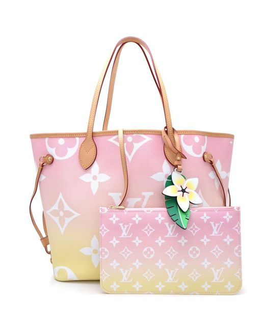 Louis Vuitton Pink Neverfull Mm Canvas Tote Bag (pre-owned)