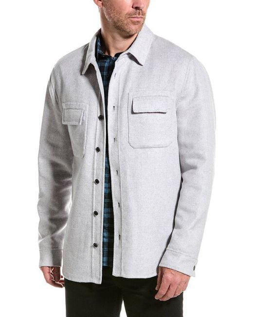 Ted Baker Gray Splittable Wool-Blend Shirt for men