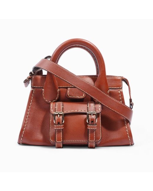 Chloé Red Edith Mini Tote Leather