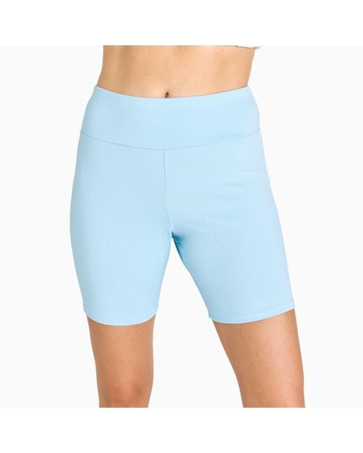 Calypsa Women's Pink High Waisted Mid-Thigh Swim Shorts