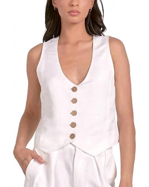 Elan White Halter Vest Top