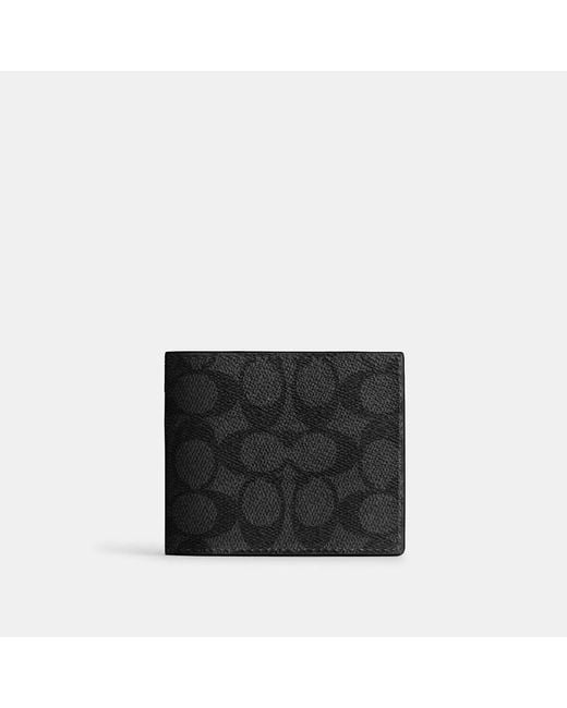 COACH Black Id Billfold Wallet for men