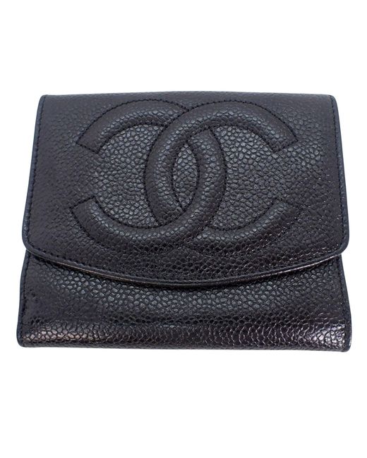 Chanel Blue Logo Cc Leather Wallet (pre-owned) for men