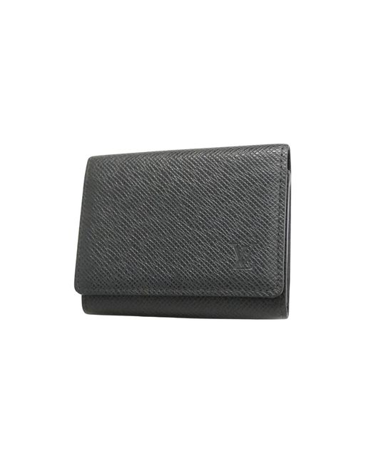 Louis Vuitton Gray Enveloppe Carte De Visite Leather Wallet (pre-owned) for men