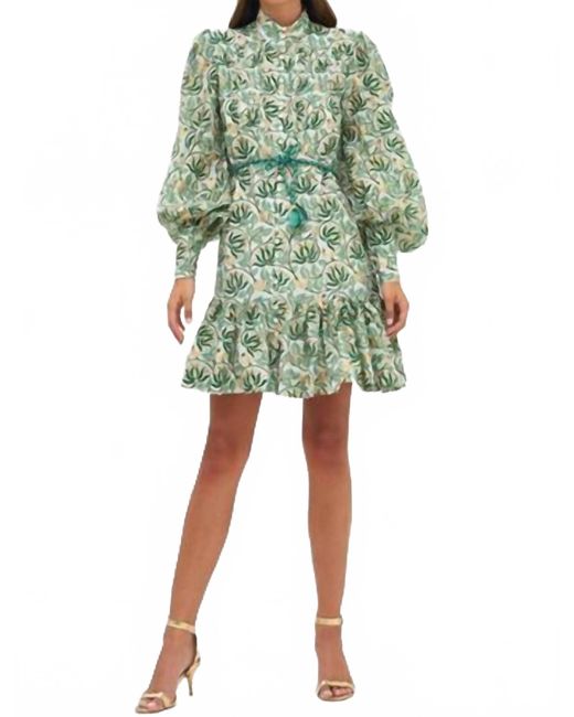 Oliphant Montenegro High Neck Button Mini Dress in Green | Lyst Oliphant Montenegro High Neck Button Mini Dress in Green | Lyst