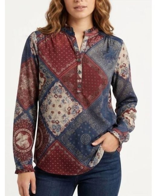 Tasha Polizzi Red Sandra Patchwork Print Shirt