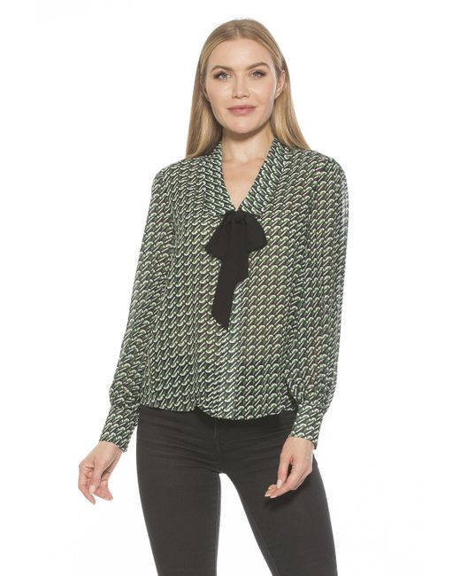 Alexia Admor Serena Blouse in Green | Lyst