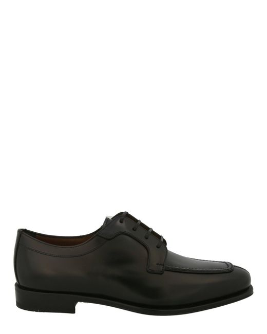 Ferragamo Black Sylvester Leather Dress Shoes for men