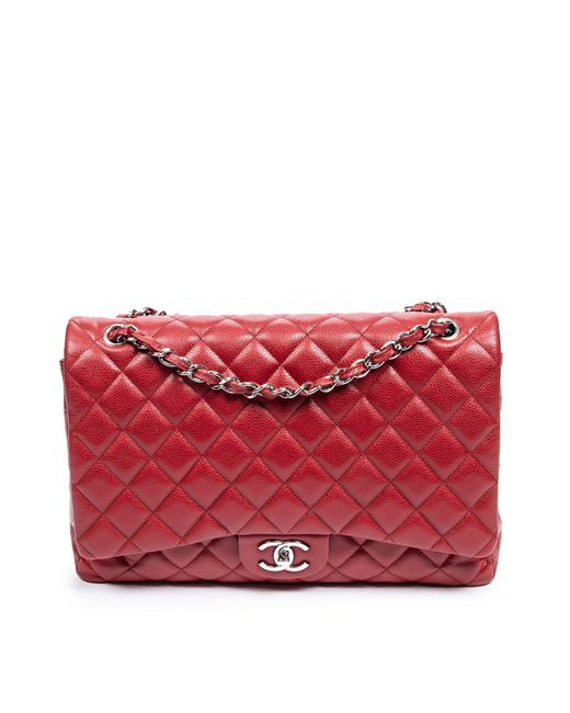 Chanel Maxi Classic Double Flap in Red