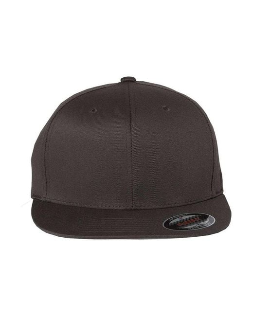 Flexfit Brown Pro-Baseball On Field Flat Bill Cap for men
