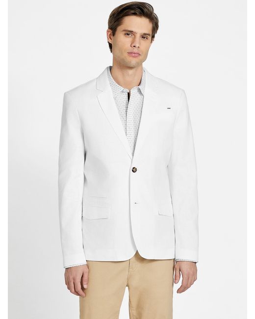 Guess Factory White Sanders Chambray Blazer for men