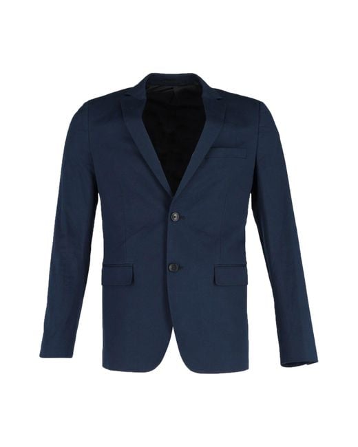 Theory Blue Single-Breasted Blazer for men