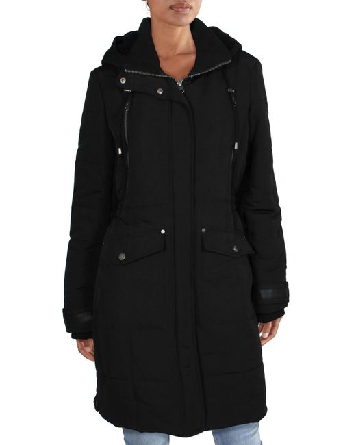 Lucky Brand Black Winter Hooded Parka Coat