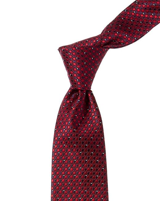 Canali Red Silk Tie for men