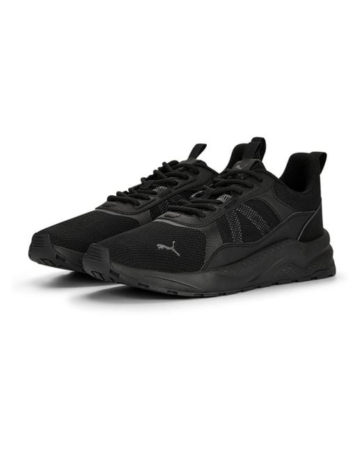 PUMA Black Anzarun 2.0 Faux Leather Workout Running & Training Shoes for men