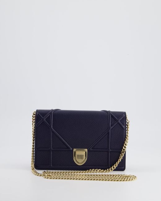 Dior Blue Diorama Wallet On Chain Bag