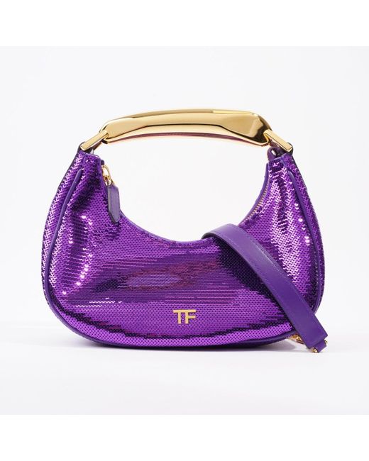 Tom Ford Purple Mini Bianca Tote Bag Sequin