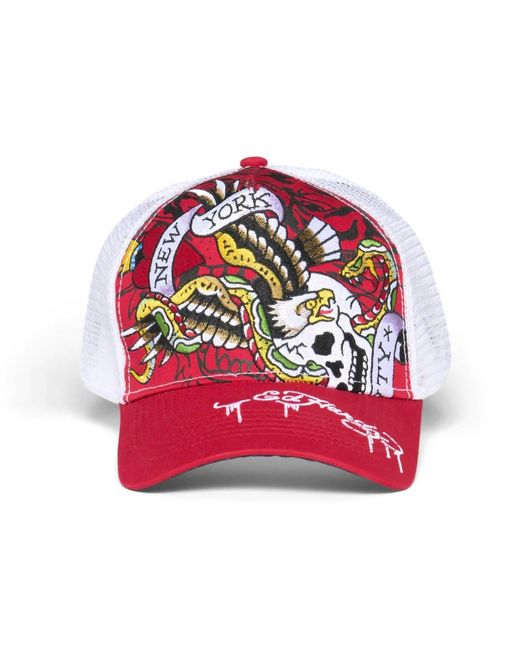 Ed Hardy Red Embroide Ntc Eagle Hat for men