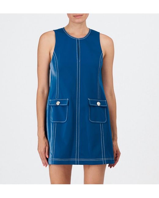 Cinq  Sept Embossed Faux Seal Mia Dress in Blue | Lyst
