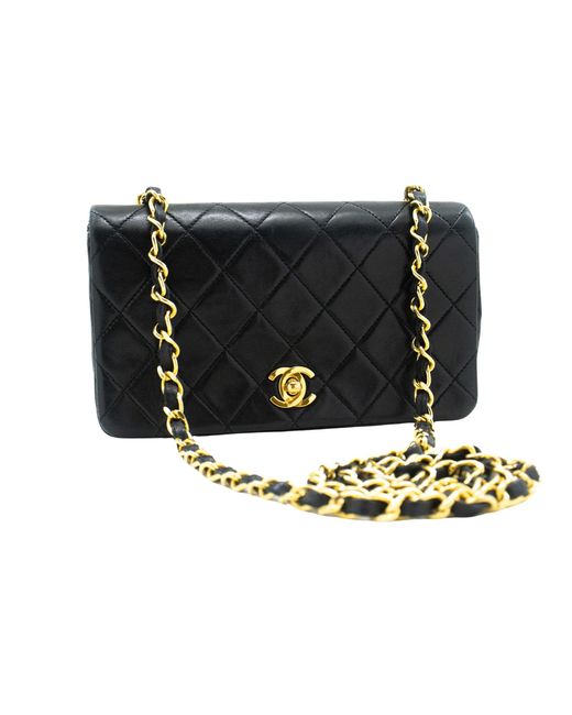 Chanel Black Full Flap Leather Shoulder Bag (pre-owned)