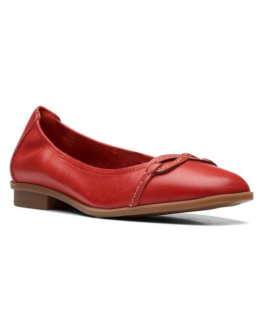 Clarks Red Lyrical Rhyme Leather Slip-on Loafers