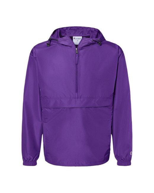 Champion Purple Packable Quarter-Zip Jacket for men