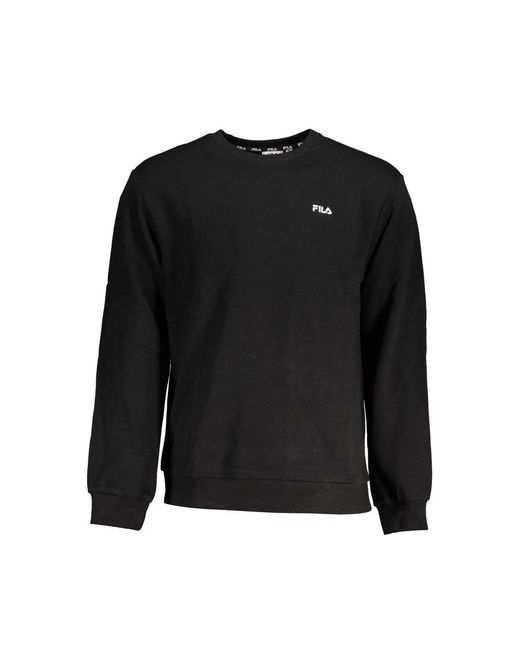 Fila Black Essential Crew Neck Organic Cotton Sweatshirt for men