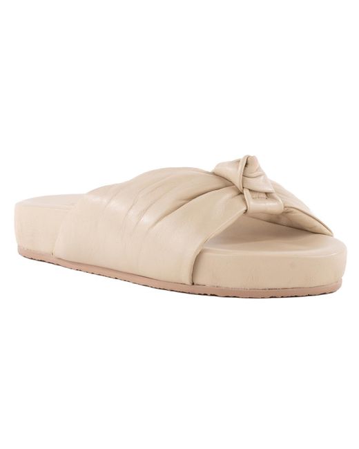 Seychelles Natural Set The Tone Solid Leather Slide Sandals