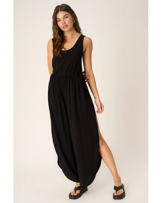 Project Social T Black Do It Again Scoop Neck Jumpsuit