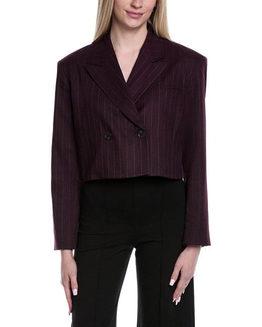 Kenneth Cole Blue Stripe Cropped Jacket