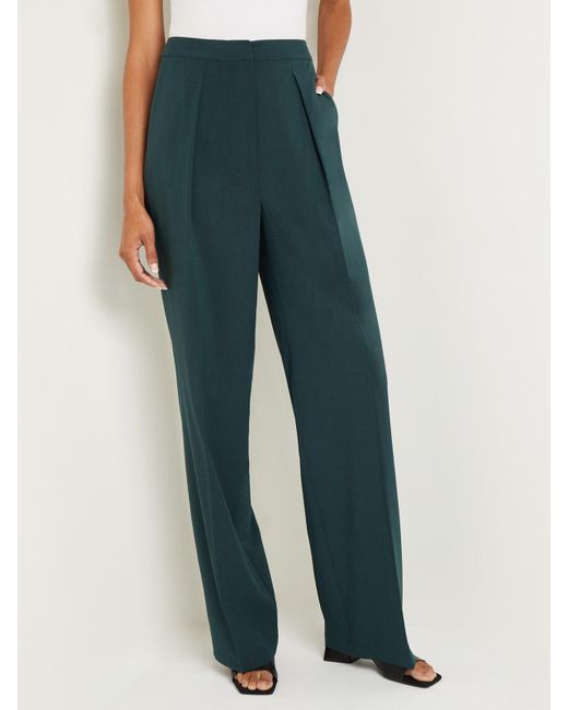 Misook Blue Woven Tailored Wide Leg Pant