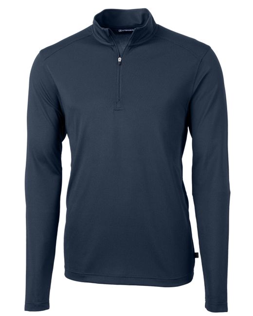 Cutter & Buck Blue Virtue Eco Pique Recycled Quarter Zip Big & Tall Pullover for men