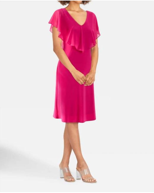 Joseph Ribkoff Pink Chiffon Overlay Dress