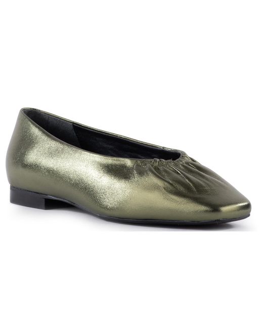 Seychelles Green The Little Things Metallic Leather Ballet Flats