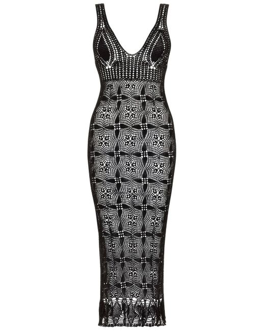 Carolina K Black Crochet Dress