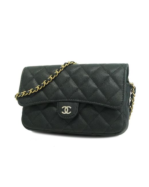 Chanel Matelassé Leather Shoulder Bag (pre-owned) in Green | Lyst