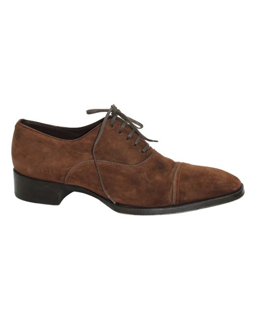 Tom Ford Brown Clayton Cap Toe Oxford Shoes for men