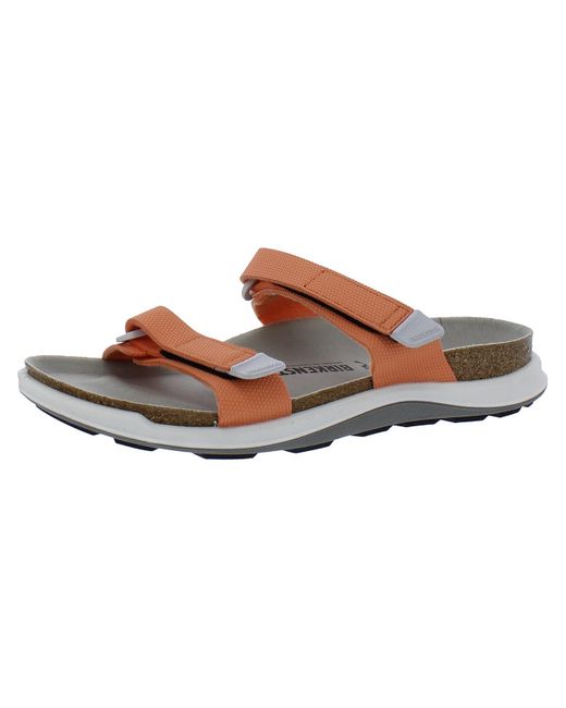 Birkenstock Brown Sahara Faux Leather Slide Sport Sandals