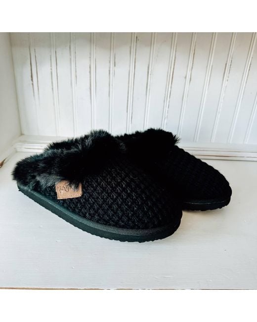 Very G Black Sweater Platform Slipper