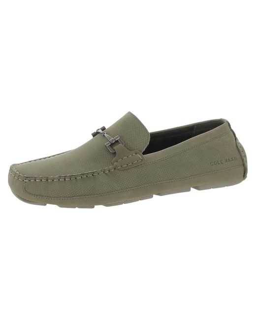Cole Haan Green Wyatt Bit Leather Slip-on Driving Moccasins for men